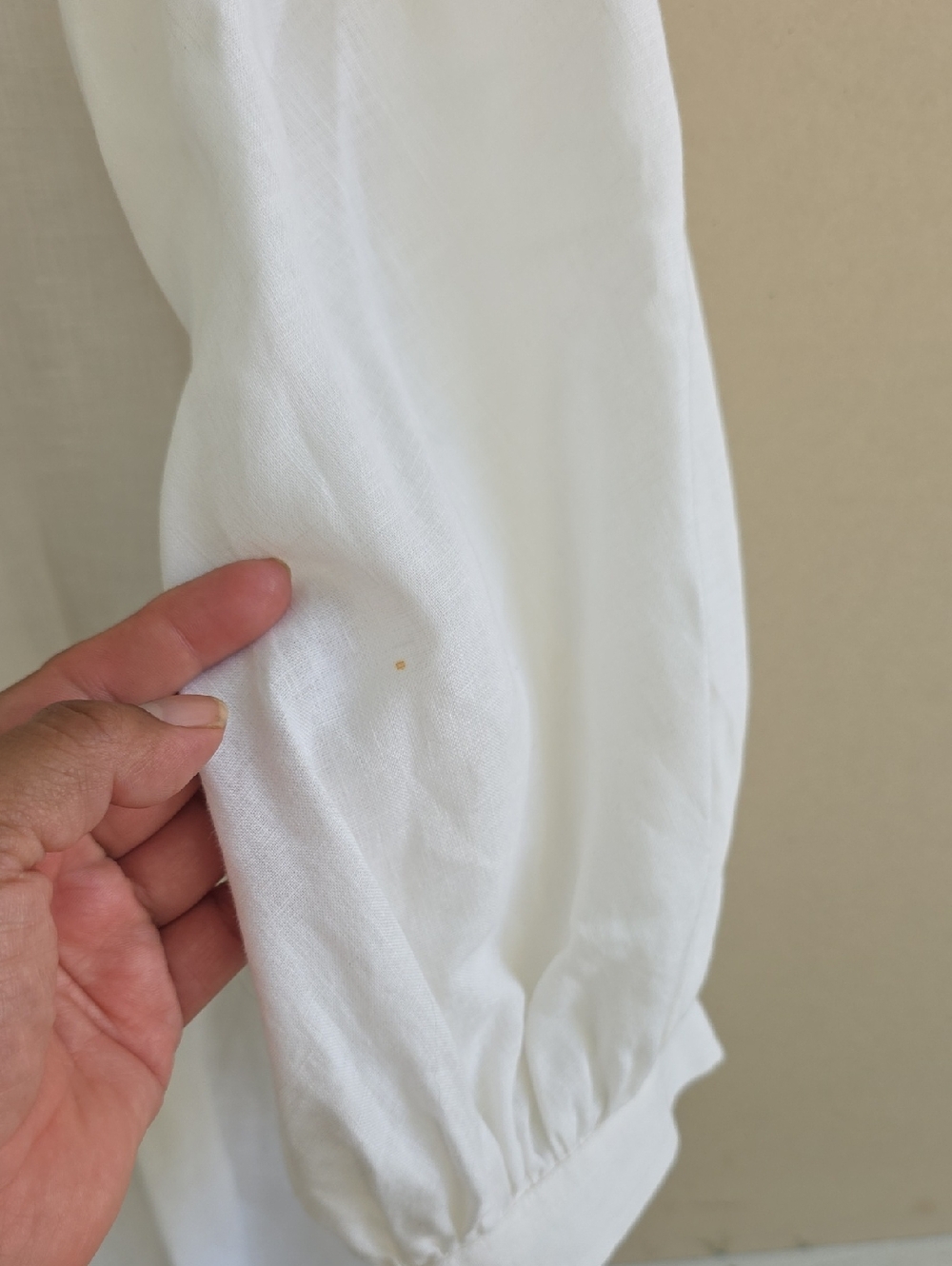 Lauren Ralph Lauren White Pintucked Linen Tunic Blouse - Picture 5 of 5